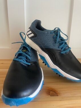 adidas Men's Blue and Black Golf Shoes